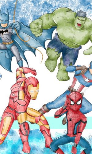 Super Herois Aquarela ,kit Digital Compre 1 Leve 3