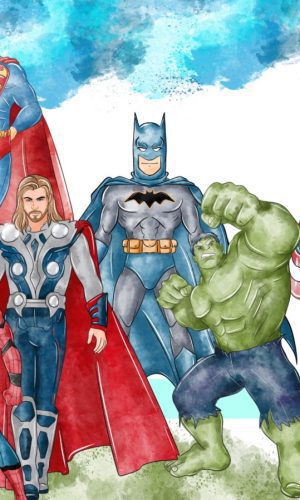 Super Herois Aquarela ,kit Digital Compre 1 Leve 3