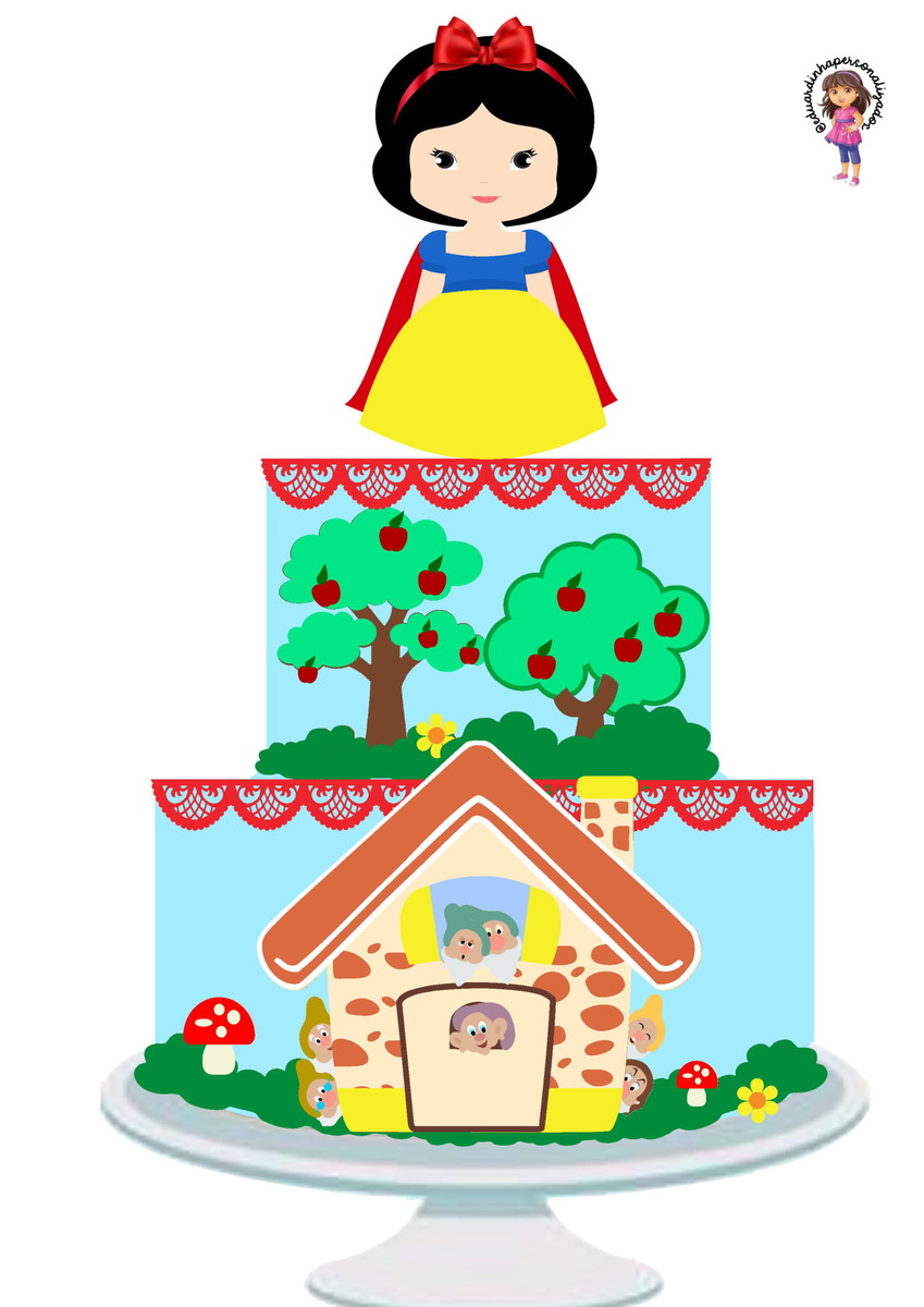 Topo Branca de Neve Cute em Camadas - Arquivo de corte - Imagem 4