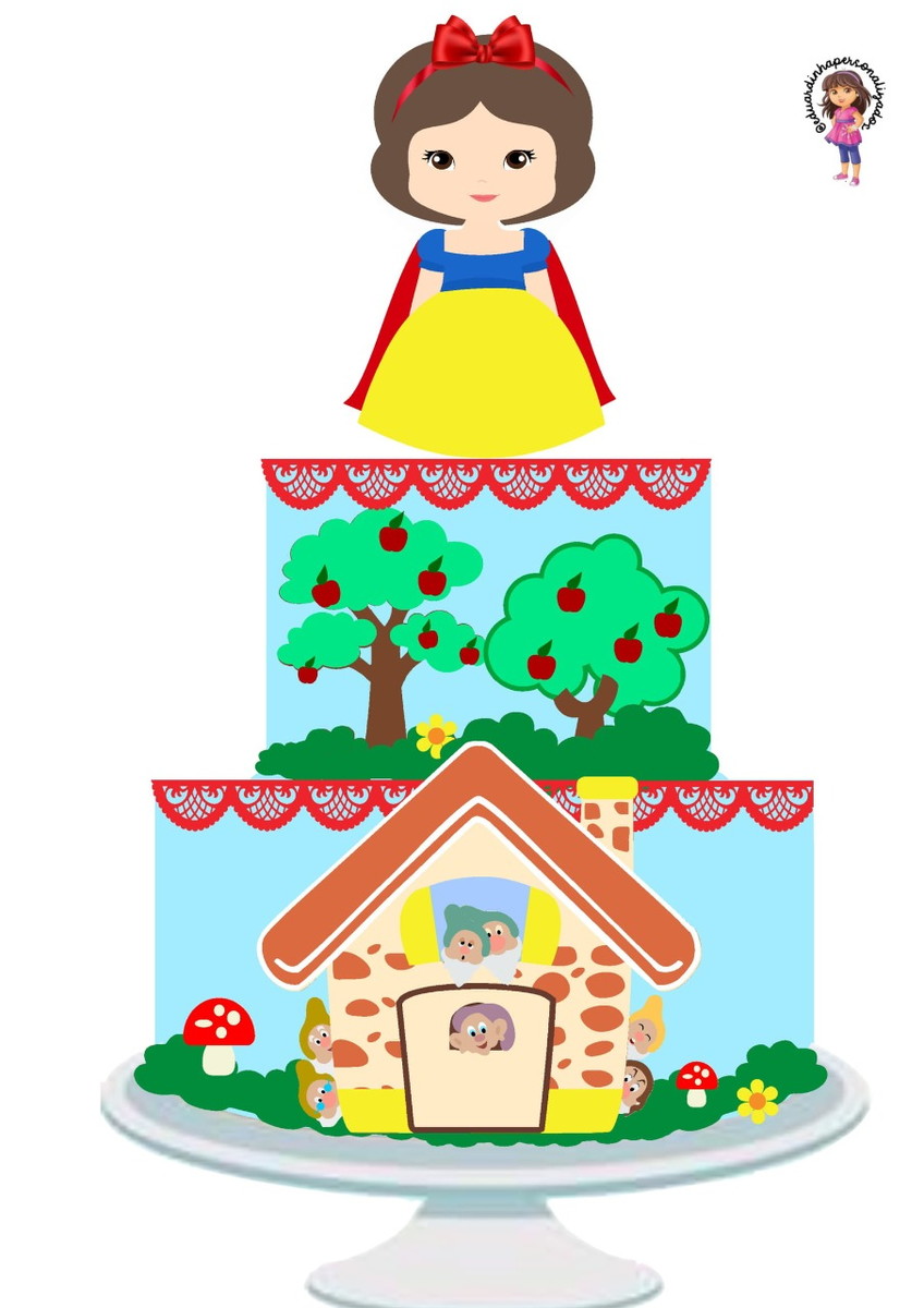 Topo Branca de Neve Cute em Camadas - Arquivo de corte - Imagem 4