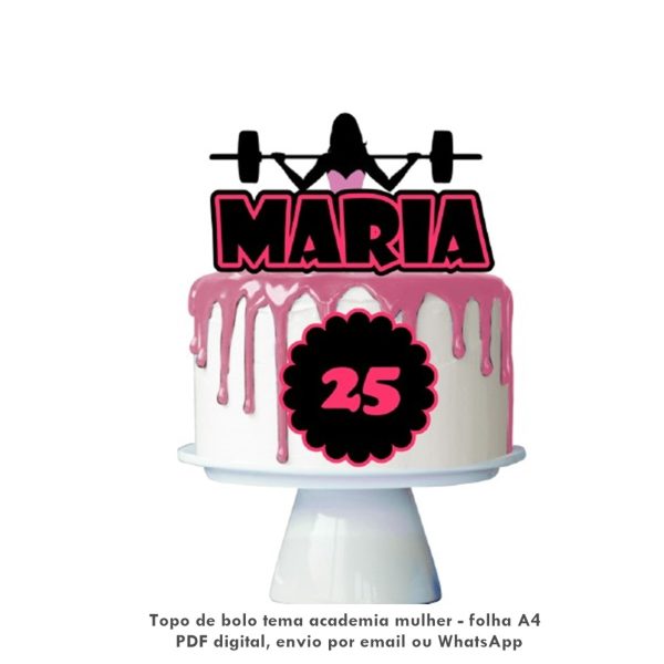 Topo de Bolo Academia Mulher - Arquivo Digital pdf
