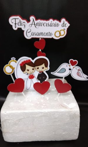 Topo de bolo Aniversário de Casamento - arquivo digital