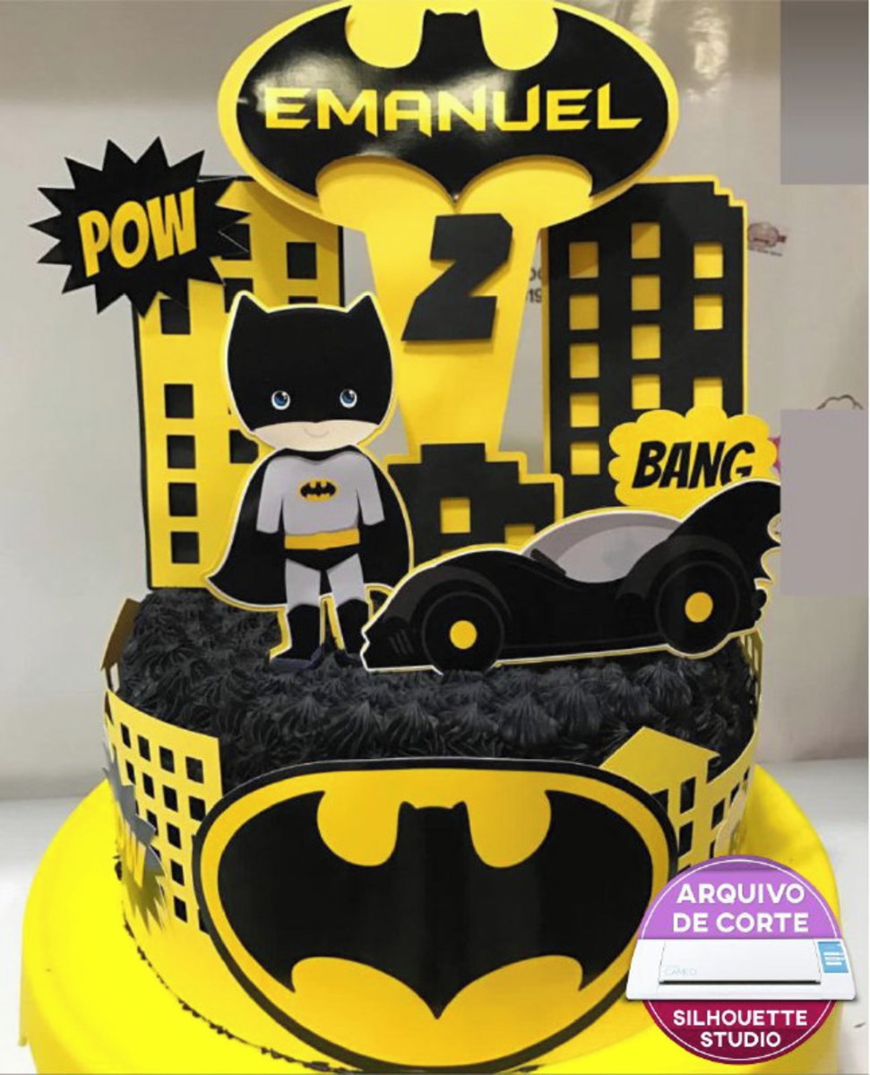 Topo de Bolo Batman CAMADAS 2 - Arquivo de corte