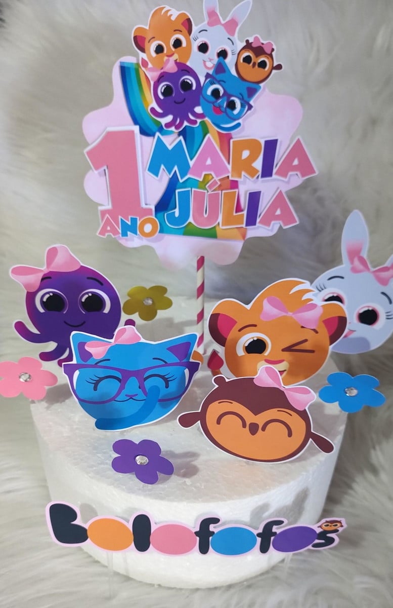 Topo de Bolo Bolofofos Menina