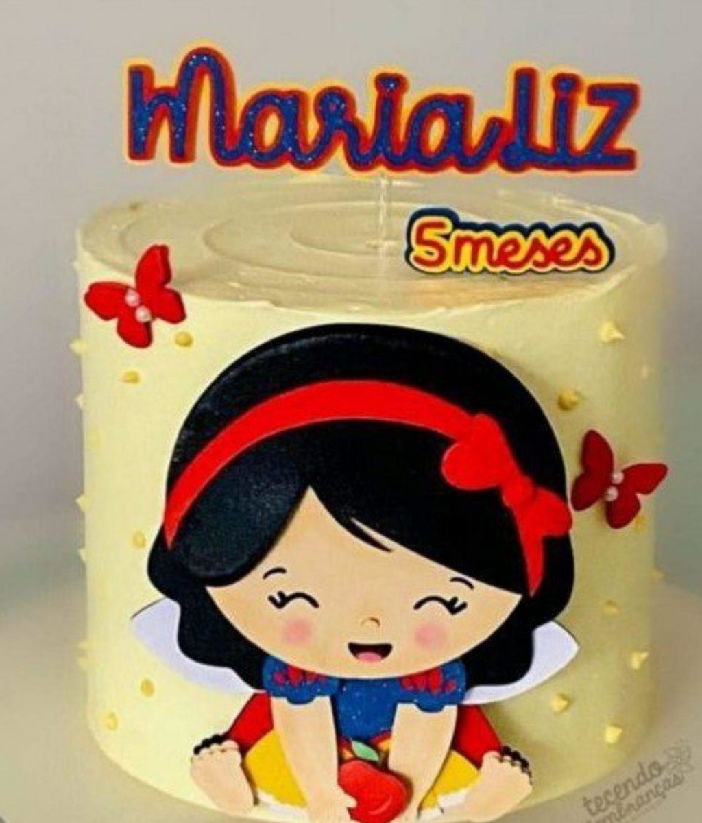Topo de Bolo Branca de Neve Cute 3 + 4 Arquivos Sua Escolha