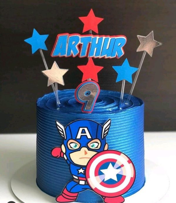 TOPO DE BOLO Capitão America+ 4 ARQUIVOS A SUA ESCOLHA
