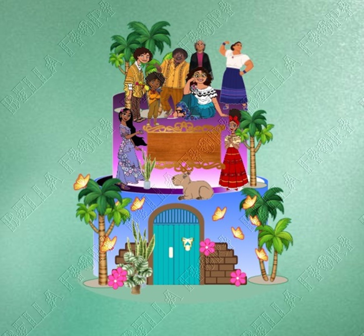 ARQUIVO DE CORTE -TOPO BOLO ENCANTO COM PORTAL EM CAMADAS-BF