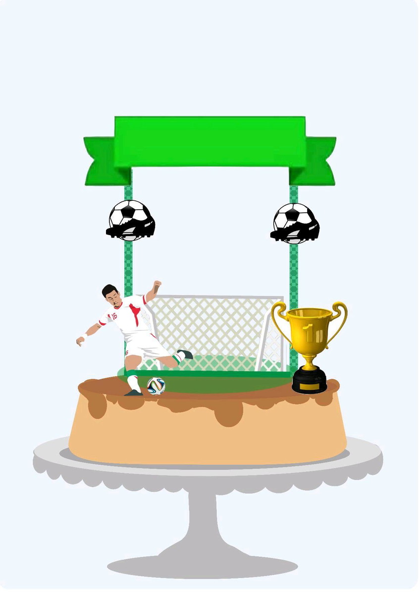 Topo de Bolo Futebol 2 +4 Arquivos a Sua Escolha