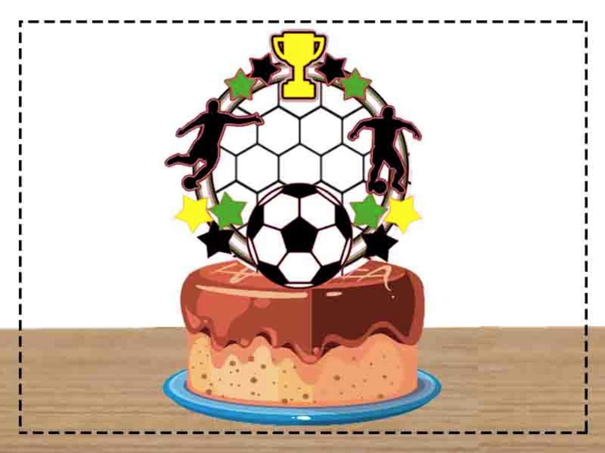 Topo de Bolo Futebol T0043 - Arquivo Digital