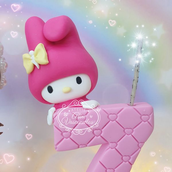 Topo de Bolo Hello Kitty Personalizado em Biscuit - Imagem 3