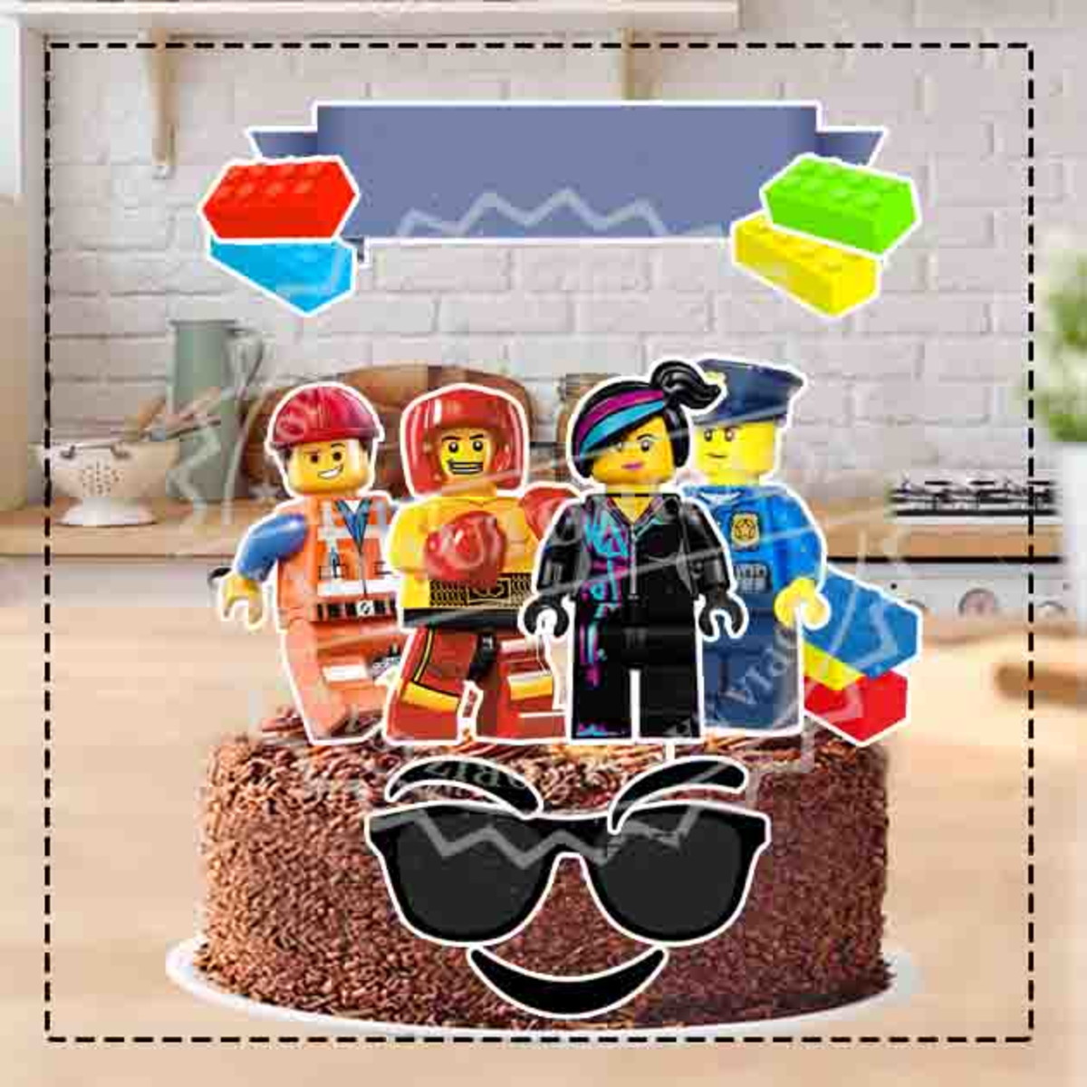 TOPO DE BOLO LEGO MOVIE - ARQUIVO DIGITAL