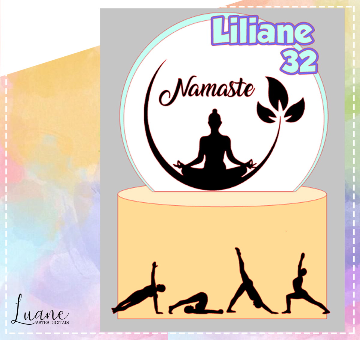 Topo de Bolo Meditação 02 - Arquivo de Corte Studio/PDF