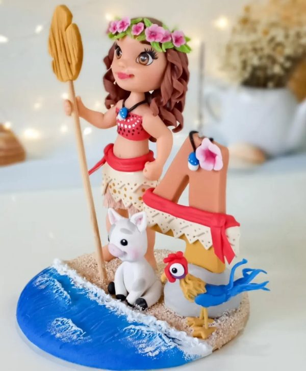 Topo de Bolo Moana em Biscuit - Imagem 2