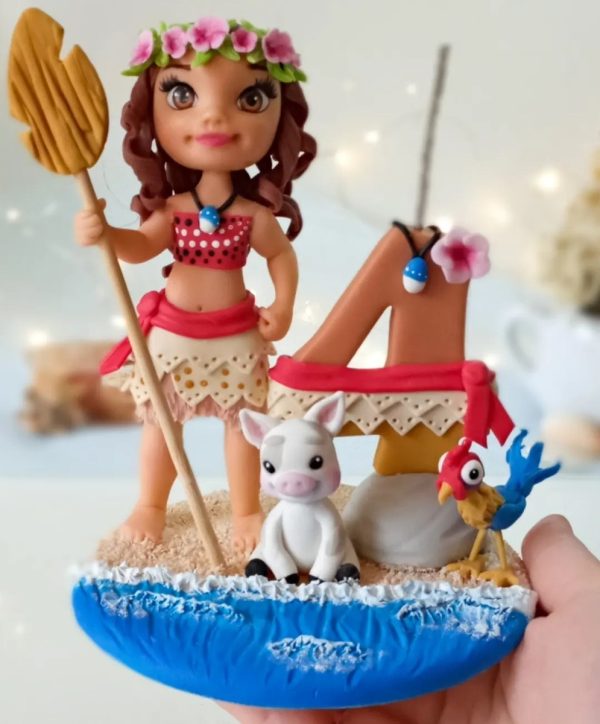Topo de Bolo Moana em Biscuit - Imagem 5