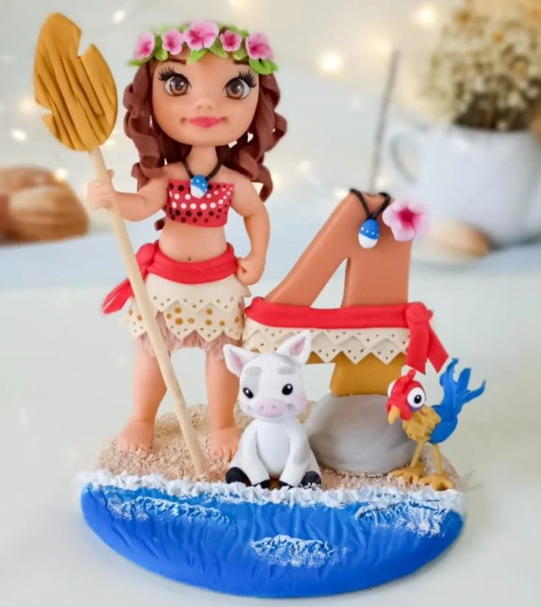 Topo de Bolo Moana em Biscuit