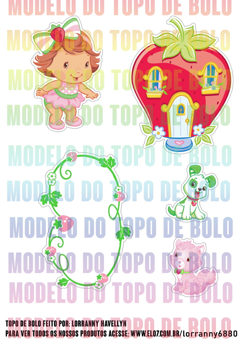 Arquivo Digital Topo de Bolo Moranguinho Baby #2 - Imagem 2