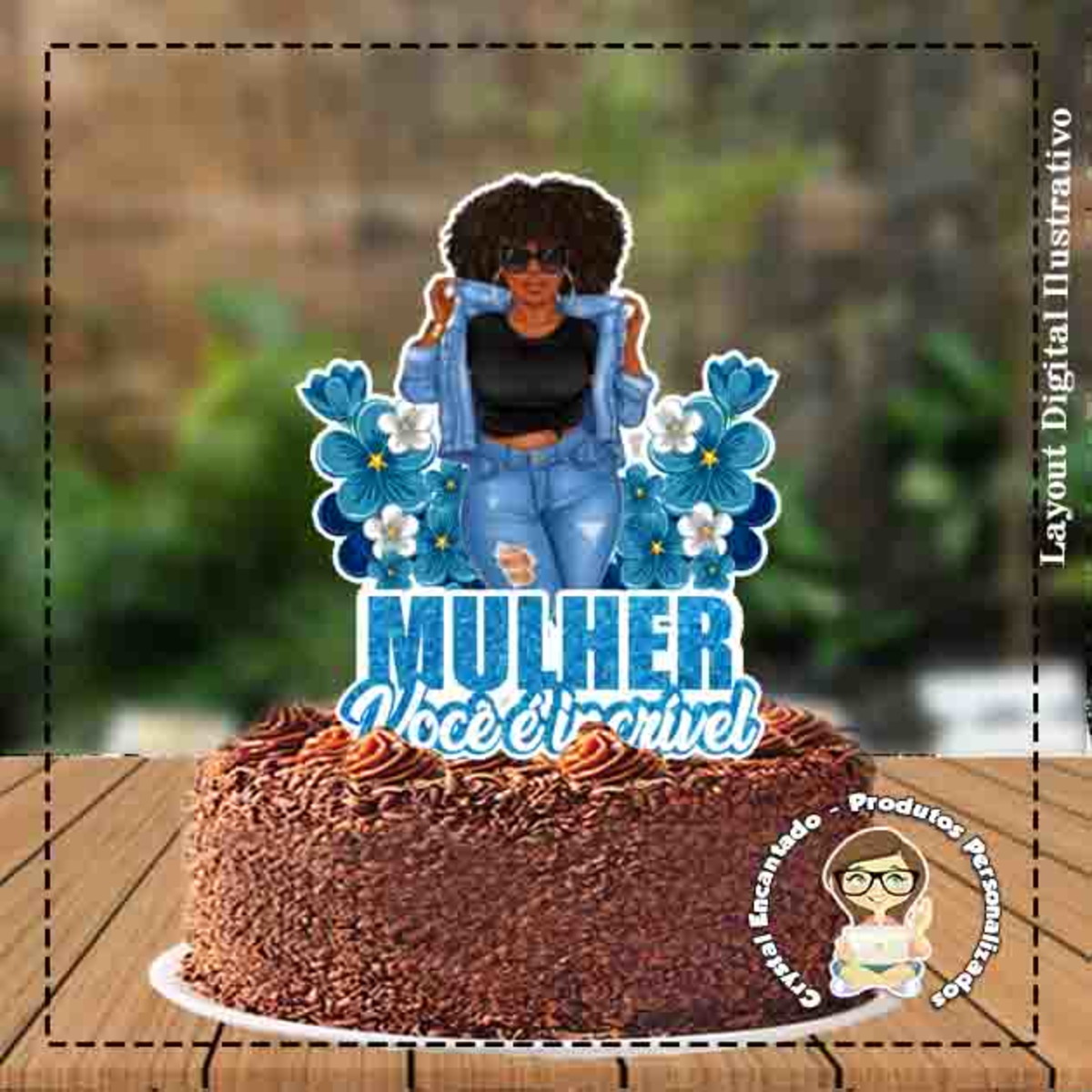 Topo De Bolo Mulher Incrivel - Ref 3863 Arquivo Digital