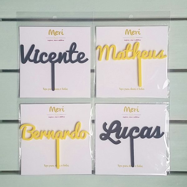 Topo de Bolo Nome Personalizado - Imagem 4