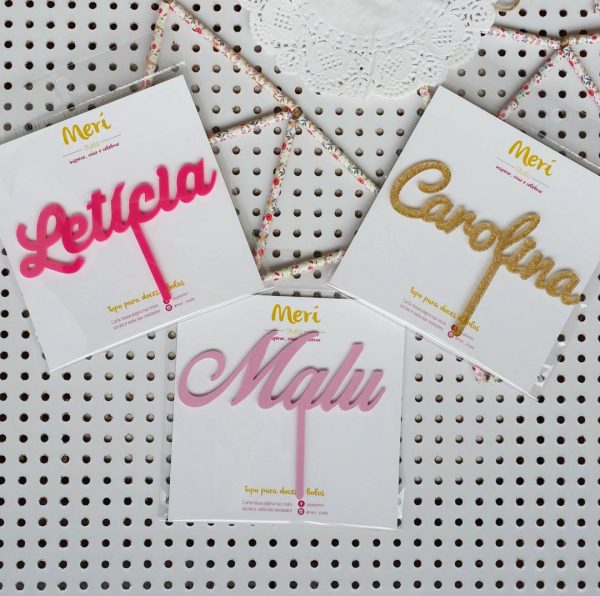 Topo de Bolo Nome Personalizado - Imagem 3