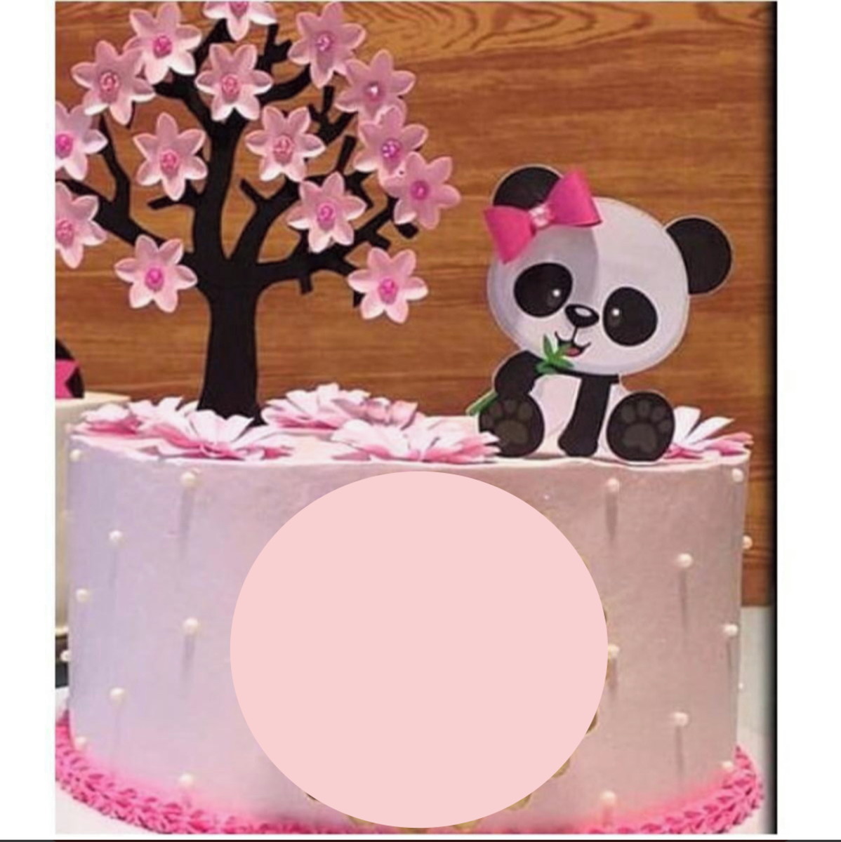 Arquivo de corte Topo de Bolo - Panda Rosa (STUDIO)