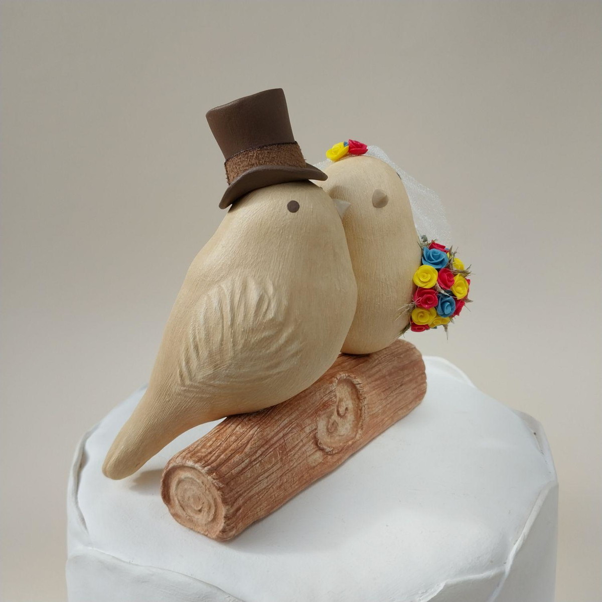 Topo de Bolo Passarinhos Casamento - Imagem 5