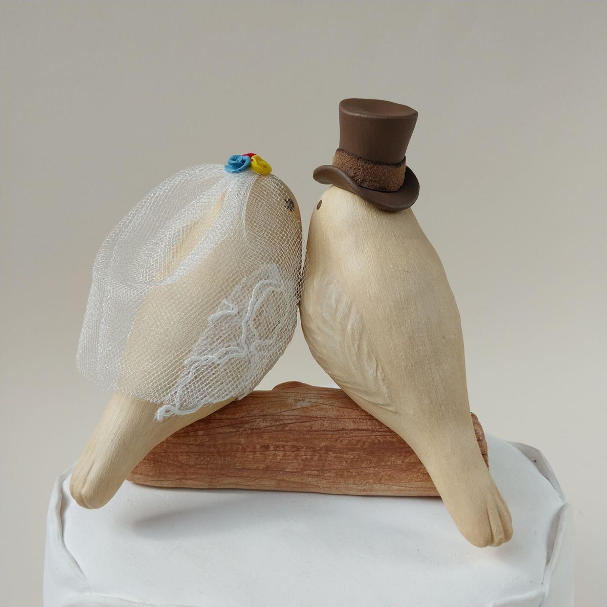 Topo de Bolo Passarinhos Casamento - Imagem 4