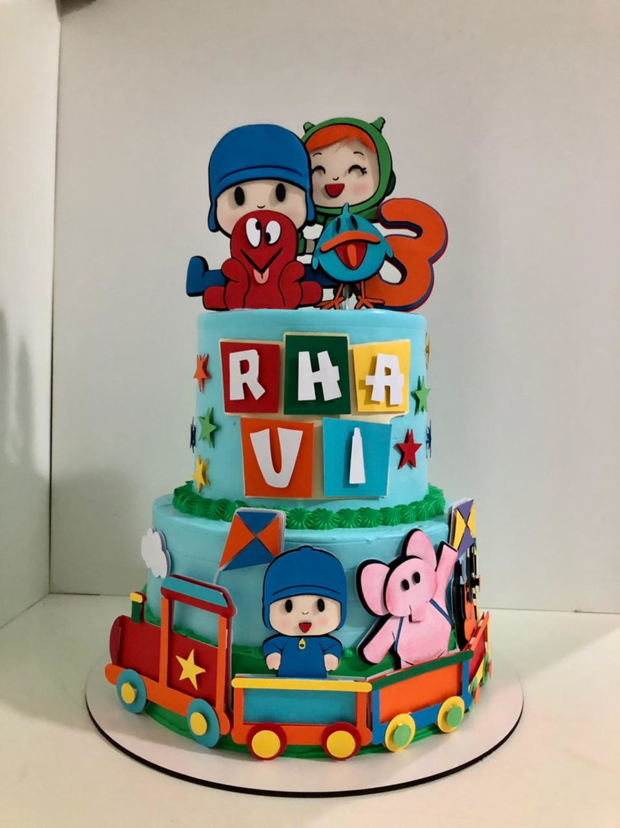 Topo de Bolo Pocoyo em Camadas Arquivo Digital