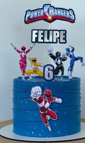 Topo de Bolo Power Rangers Arquivo de Corte Studio/PDF