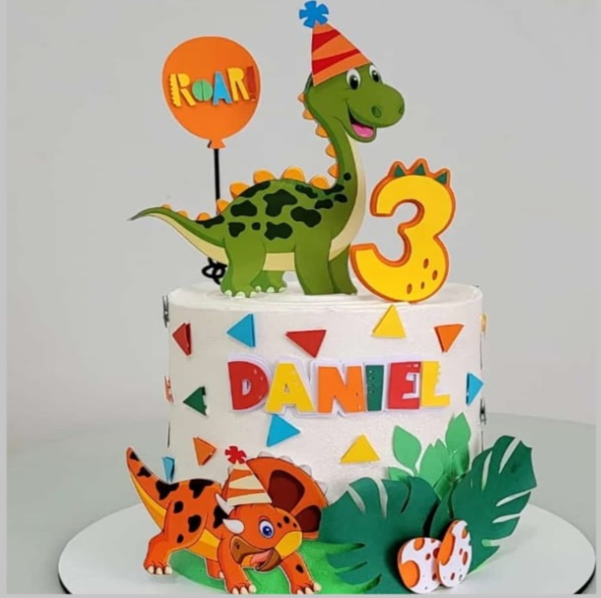Topo de Bolo Dinos Cute + 4 Arquivos a Sua Escolha