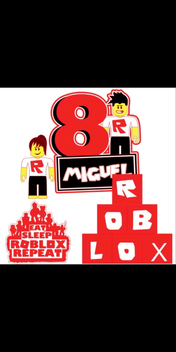 Topo de Bolo Roblox 2 + 4 Arquivos a Sua Escolha