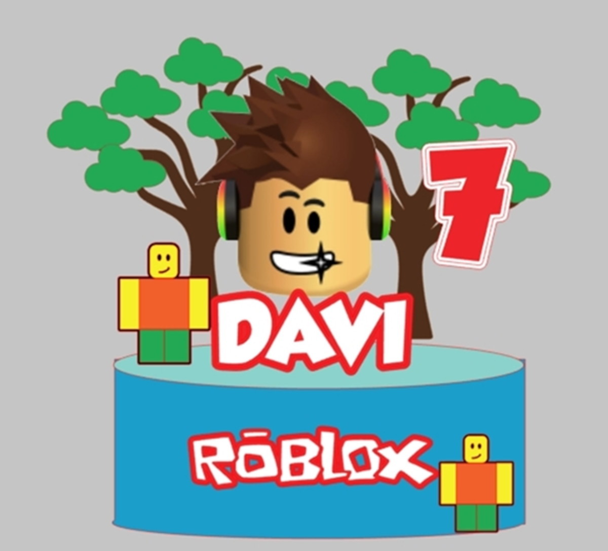 Topo de Bolo Roblox - Arquivo Digital Topper 008