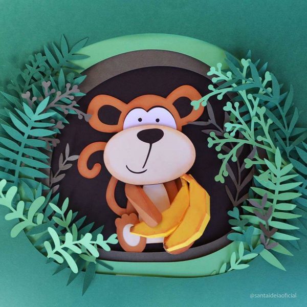 Topo Macaco com Banana + 4 Arquivos a Sua Escolha
