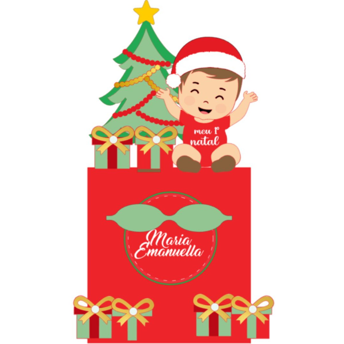 Topo Meu Primeiro Natal, Menino em Camadas (arquivo de Corte - Topo de ...