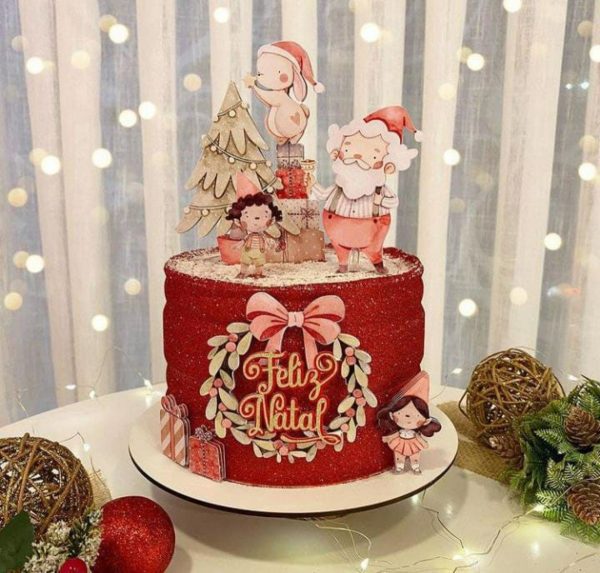 Topo Natal Aquarelado 22/1 + 4 Arquivos a Sua Escolha