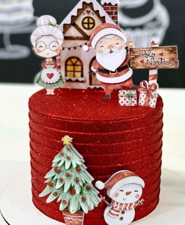 Topo Natal Aquarelado 0201 + 4 Arquivos a Sua Escolha