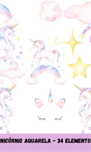 Unicórnio Aquarela - 34 PNG