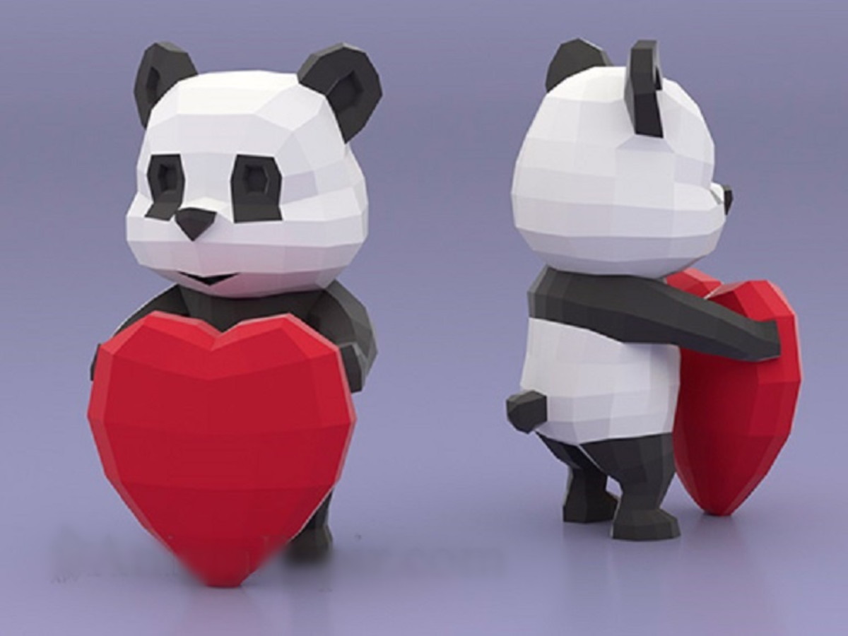 Ursinho Panda em 3D - Arquivo Digital - PDF -Molde Limpo