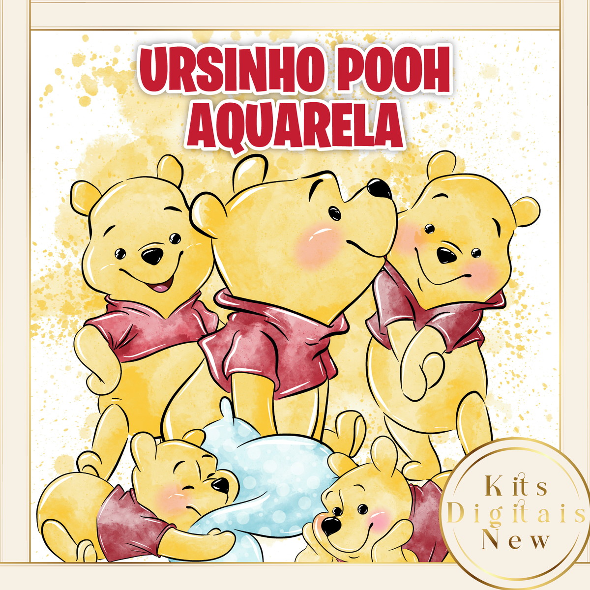 URSINHO POOH AQUARELA KIT DIGITAL
