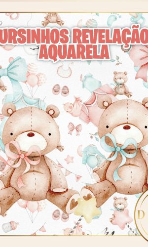 Ursinhos Revelação Aquarela