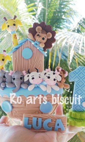 Vela Arca de Noé/topo de Bolo Biscuit