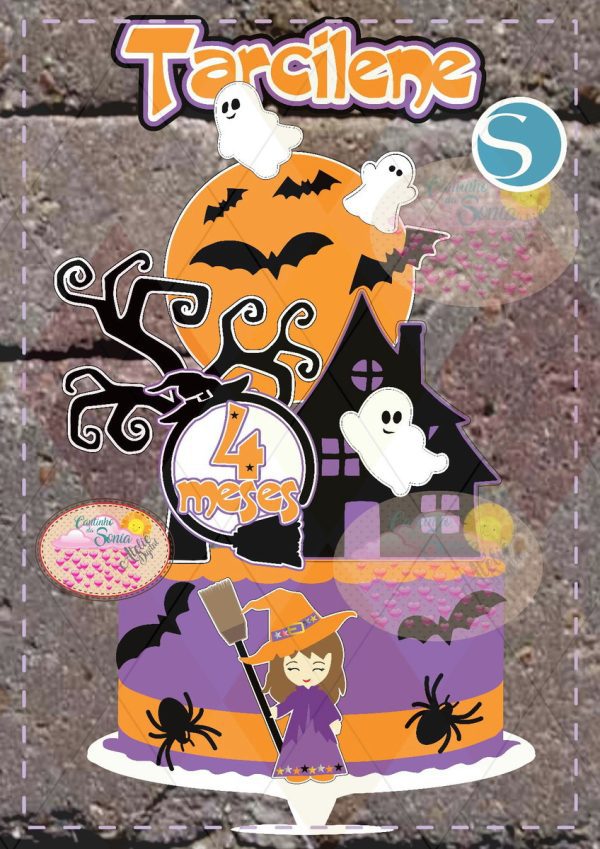 Y605 - Topo de Bolo Halloween Camadas - Studio