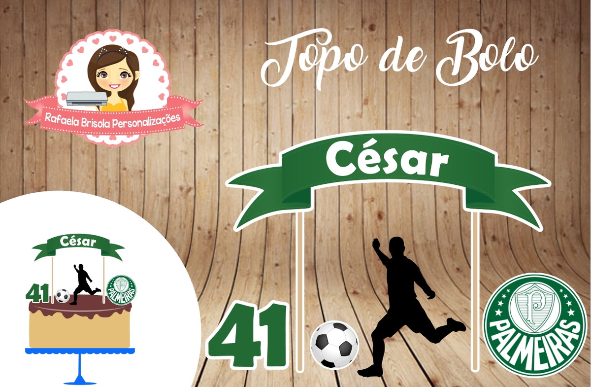 #161 Topo de Bolo Futebol - Arquivo Silhouette