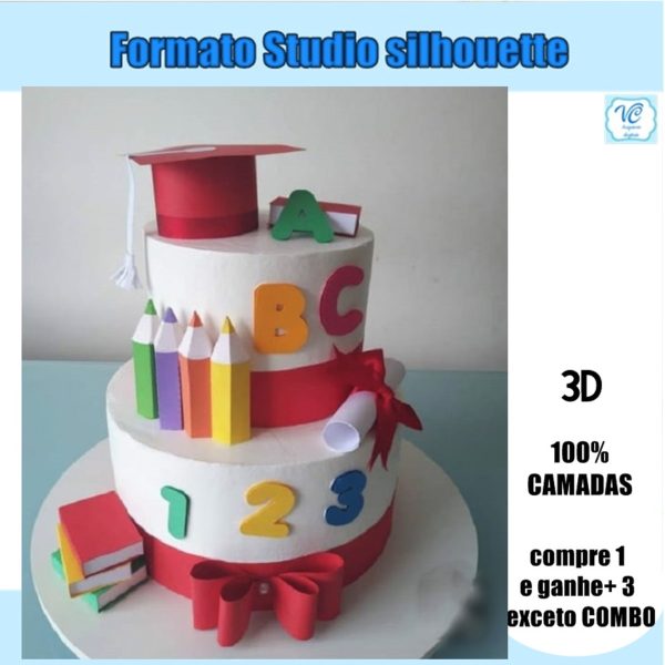 227- Arquivo de Corte Topo Formatura / Abc em Camadas