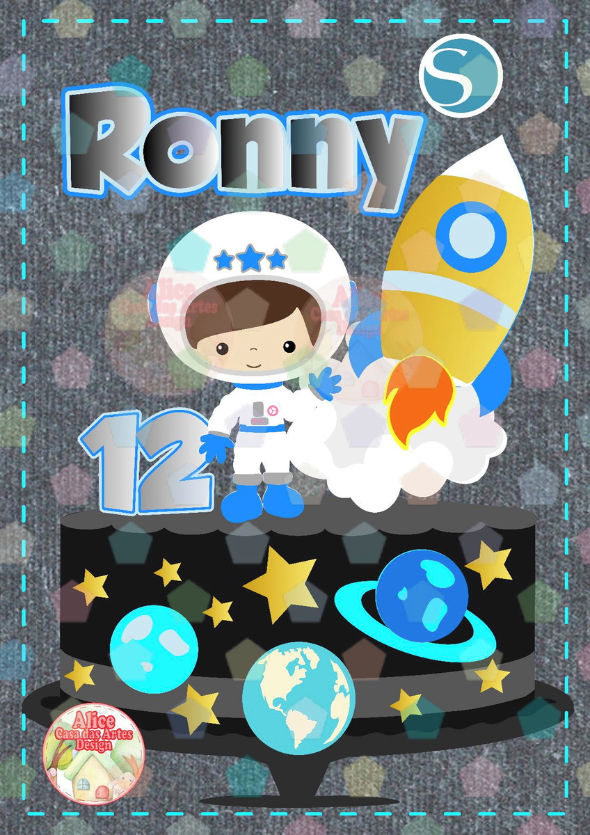 2531 - Arquivo Topper Astronauta Menino Camadas - Studio