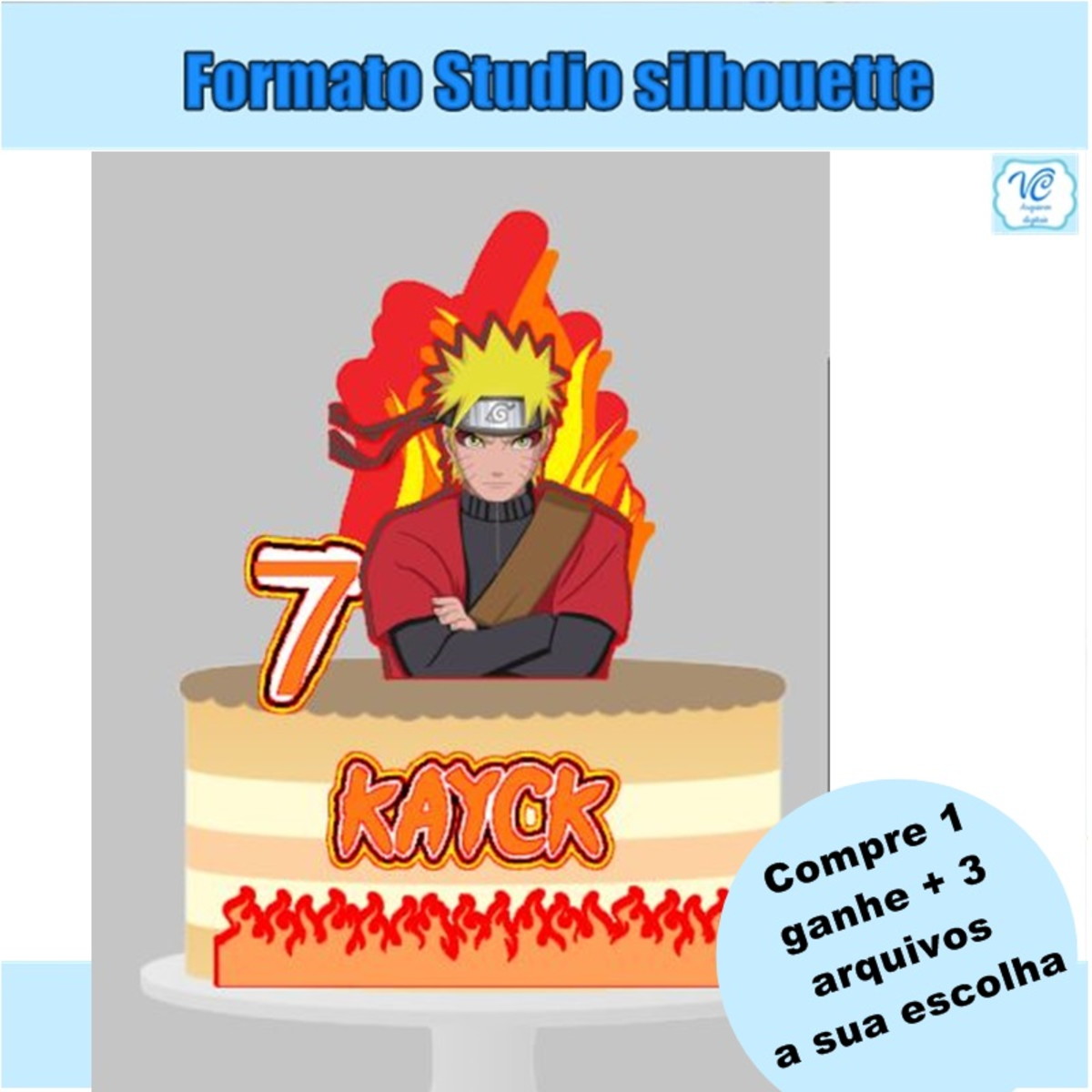 337- Arquivo de corte Topo de Bolo Naruto