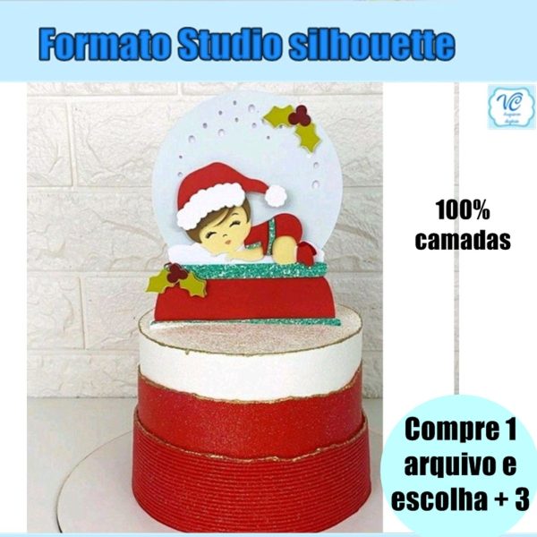 429- Arquivo de Corte Topo de Bolo Meu Primeiro Natal Menina