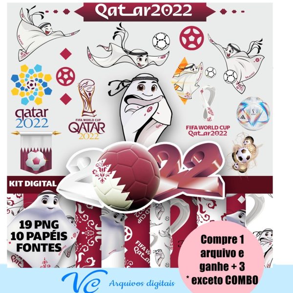 461- Combo Kit Digital Mascote Laeeb Copa Do Mundo 2022