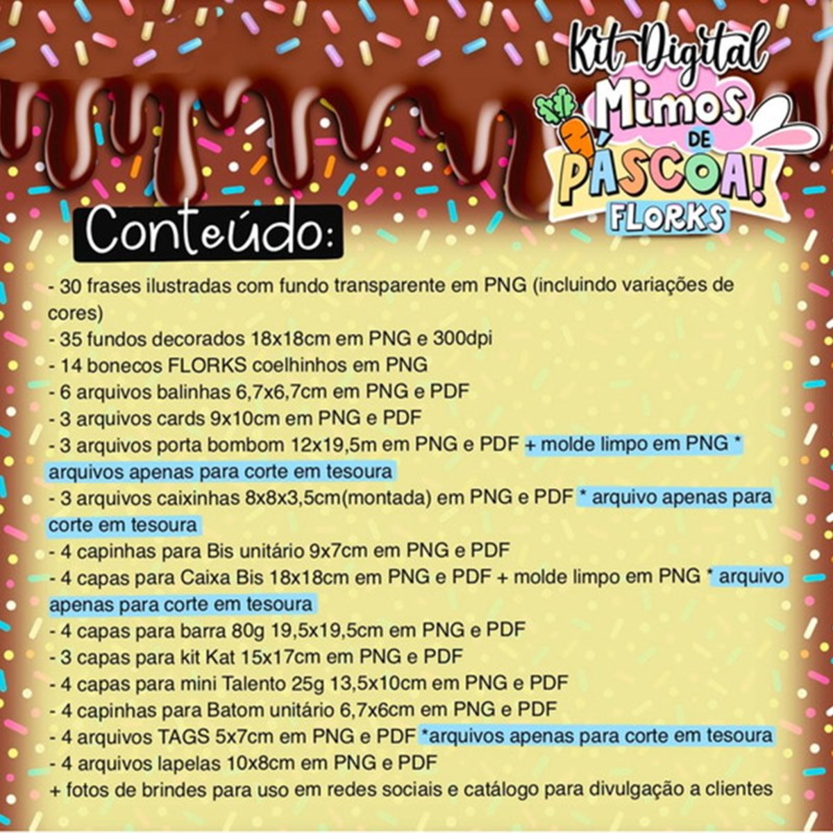 655- Combo Kit Digital Flork Bento Cake Pascoa 2023 - Imagem 4