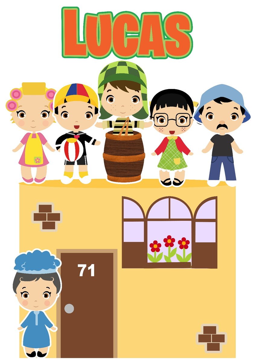 705 - Arquivo Digital Topo de Bolo Chaves Cute