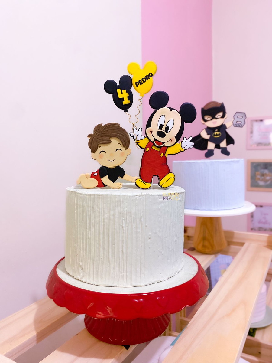 Arquivo Corte Silhouette Topo de Bolo Mickey Baby